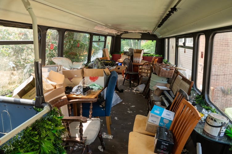 General views of the bus on Wendy Salmonâs drive who is being forced to move her bus from her front garden. Frimley, 13th June 2025  A woman has been slapped with an ASBO and forced to remove a bus being renovated in her drive - after complaints from 'snobby' neighbours it was 'ruining the ambience.' Wendy Salmon parked the vehicle on the drive at the end of a cul-de-sac in a posh Surrey street as she wanted to turn it into a cafe business. But she accused one neighbour of 'rallying' the street against her by complaining. And despite the council accepting she was 'not breaking any laws' she has been hit with a CPN and ordered to remove it by 20 June following a bitter two year legal battle.
