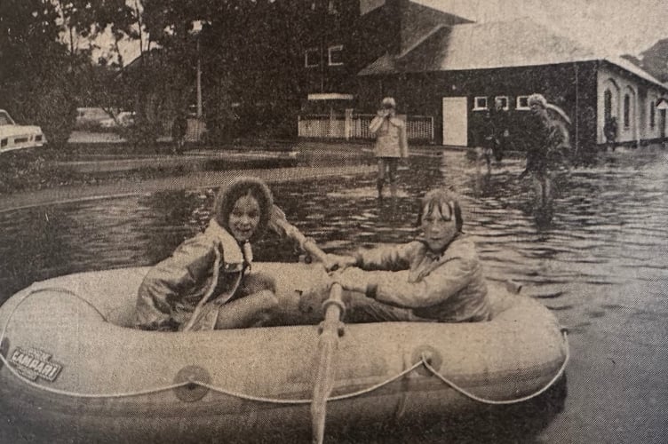 A rubber dinghy adds a bit of colour to the scene at the bottom of Vicarage Hill, Alton