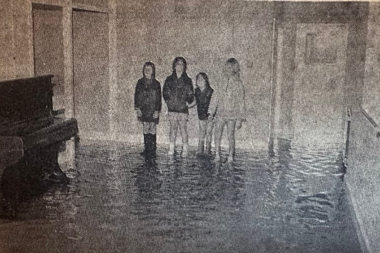 The flooded tiled floor of Alton Community Centre which was cleaned on Friday