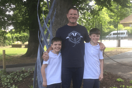 Steve Backshall and his nephews Tom and Jack