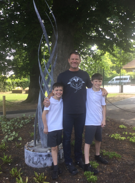 Steve Backshall and his nephews Tom and Jack