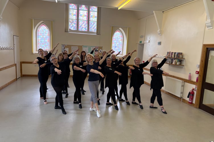 Dainty Chicks dance group perform with Yolanda Parkin.