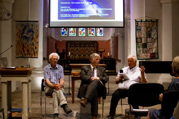 Speakers at the Where is God in the Age of Science? at St Andrew's Church, Farnham.