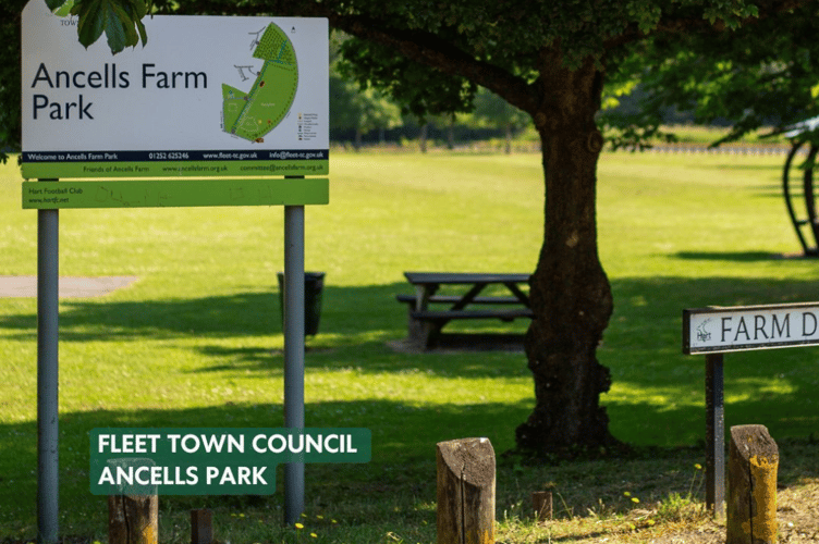 Travellers had set up camp in Ancells Park in Fleet.