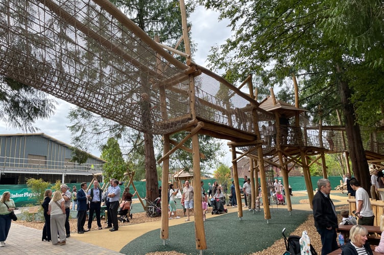 The new outdoor treetops play area at Birdworld, near Farnham.