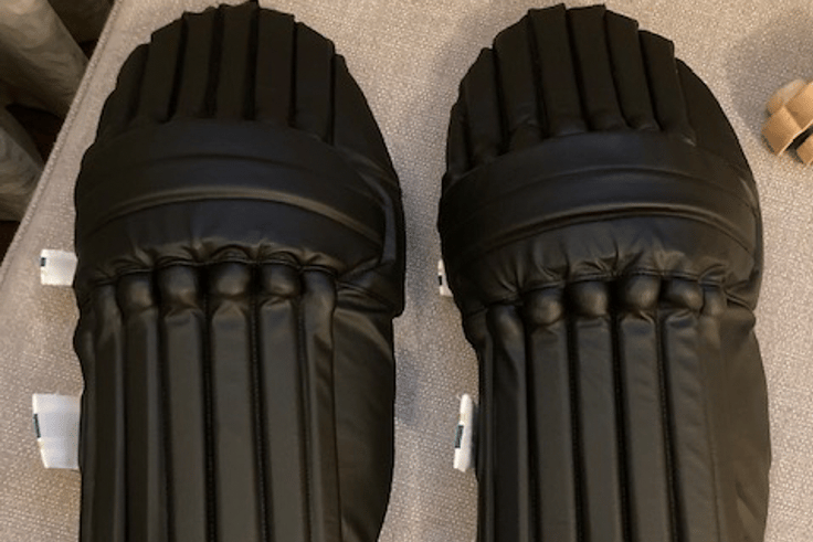 The sustainable batting pads being pioneered by UCA Farnham and Decathlon.