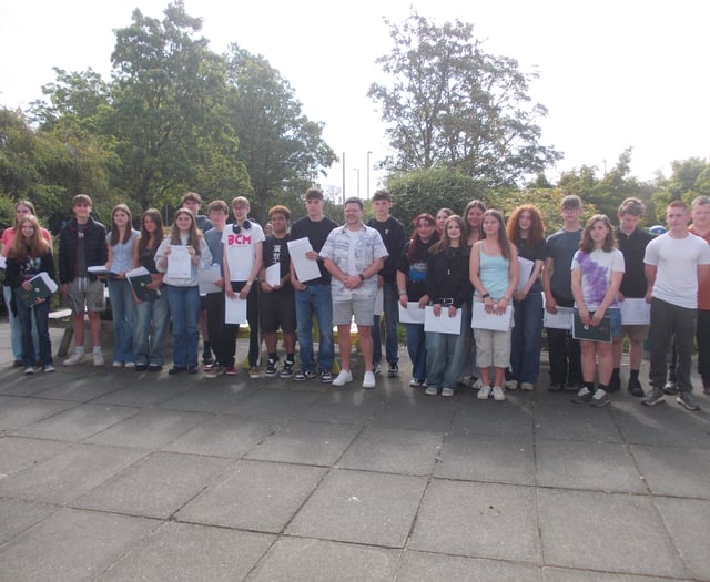 Celebrations at Eggar's School in Holybourne on GCSE results day