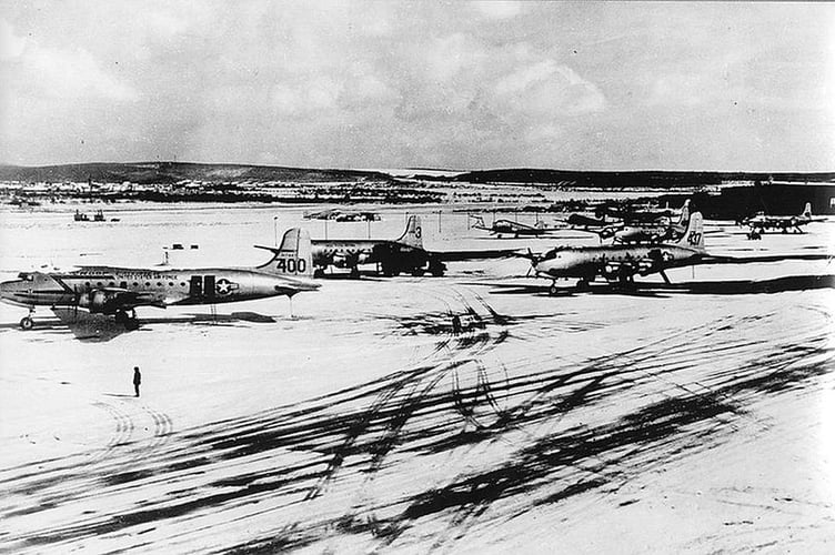 Wiesbaden Air Base during Berlin Airlift 1949