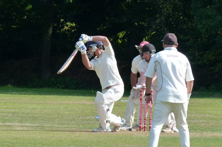 Drew Upward hits out during his maiden half-century