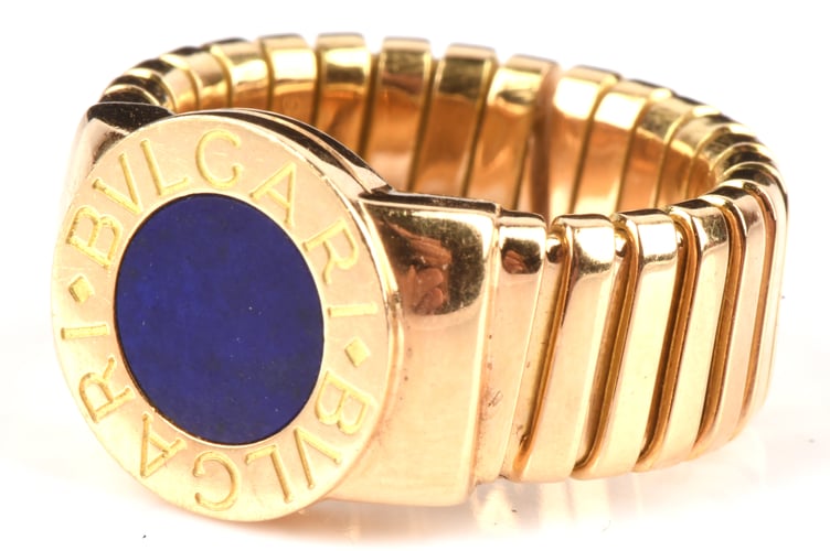 Bvlgari Tubogas lapis lazuli ring