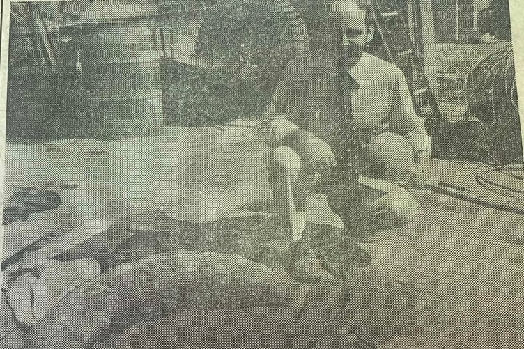 Mr Raymond White and Mammoth Tusk