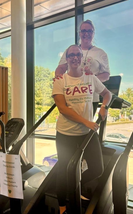 Alana and her sister at the Everest Stairmaster Challenge