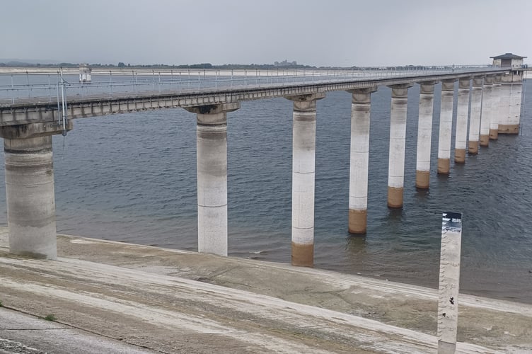 Queen Mother Reservoir with low water levels.