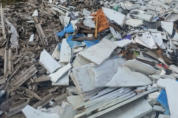 Asbestos fly-tip, Julie's lay-by, A31, Alton, September 3rd 2025.