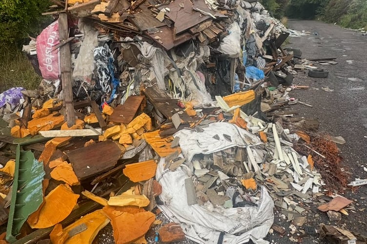 Asbestos fly-tip, Julie's lay-by, A31, Alton, September 3rd 2025.