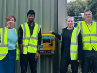 Site Equip in Lasham installs life-saving defibrillator for all to use