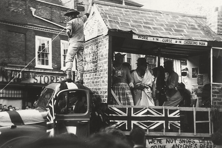 The Hedgehogs float in Farnham Carnival in 1960.