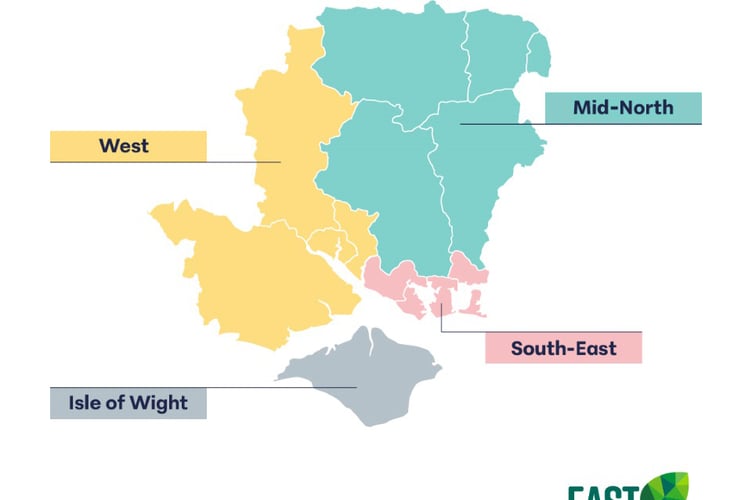 Proposed new councils under Hampshire County Council option.