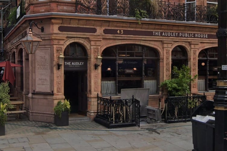 The Audley Pub in Mayfair, London. 