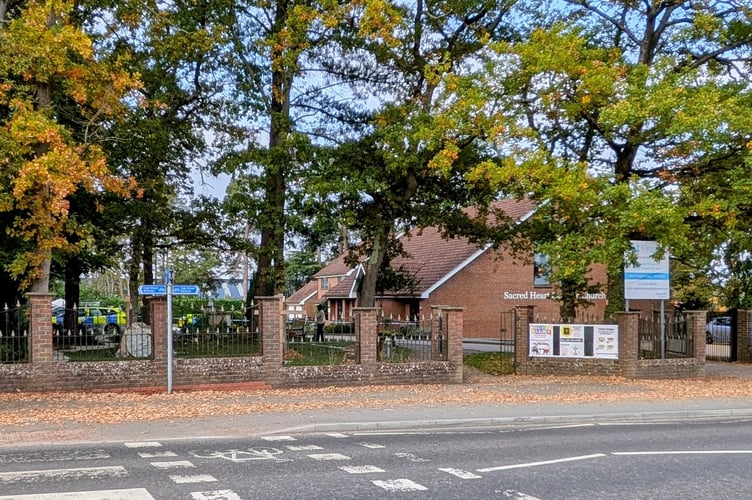 Sacred Heart Church Bordon cordon police