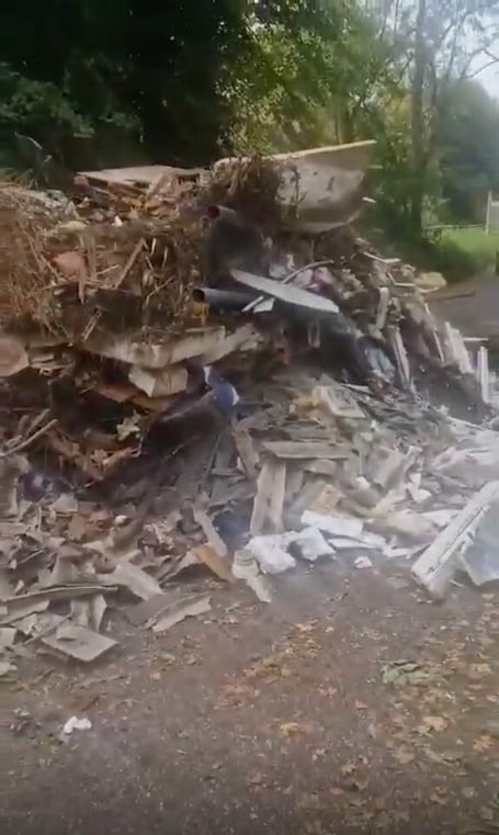 The dumped asbestos by the Hen & Chicken pub on the A31 near Alton.