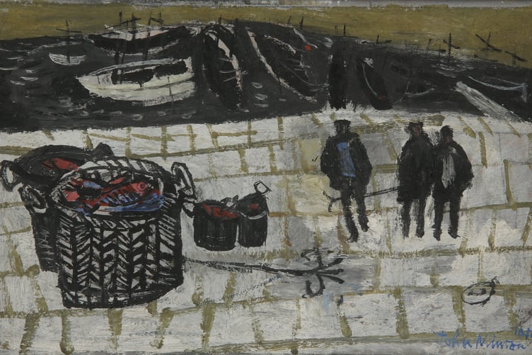 John Minton, Quayside in Winter.
