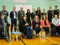 Mayor and councillor play students on new Alton College boccia courts