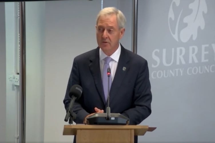 Council Leader Tim Oliver speaking at full council meeting on October 8, 2025.