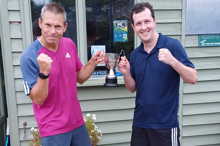 Open men’s doubles winners Jim Pressly and Mills Richey