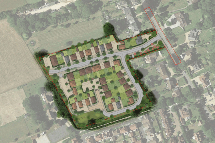 An illustration of the 46-house estate in Lymington Bottom Road, Medstead, which was approved by East Hampshire District Council on November 20th 2025.