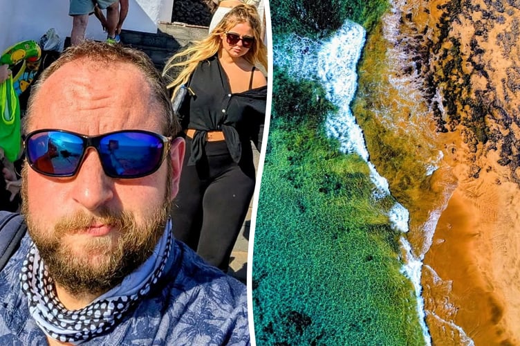 Aleksander Sikora with daughter Wiktoria in Lanzarote. A dad flew to Lanzarote for a day on the beach - and spent under Â£100 for the trip.Avid budget traveller Aleksander Sikora, 41, booked day return flights to Lanzarote for a day in the sun.After daughter, Wiktoria, 19, said she wanted to take a trip to London to go shopping, he said he reckoned he could find her a better day out.He booked Â£60 return flights to Lanzarote Airport which would give them six hours on the sunny coast before returning back to the UK.
