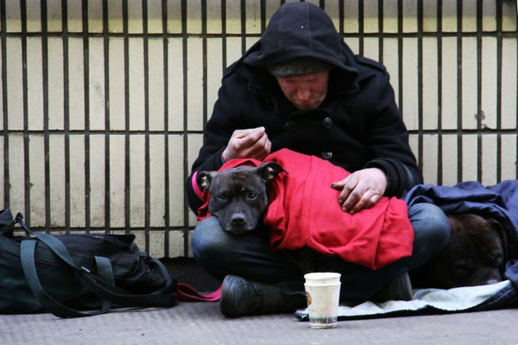 A stock image of a homeless person.