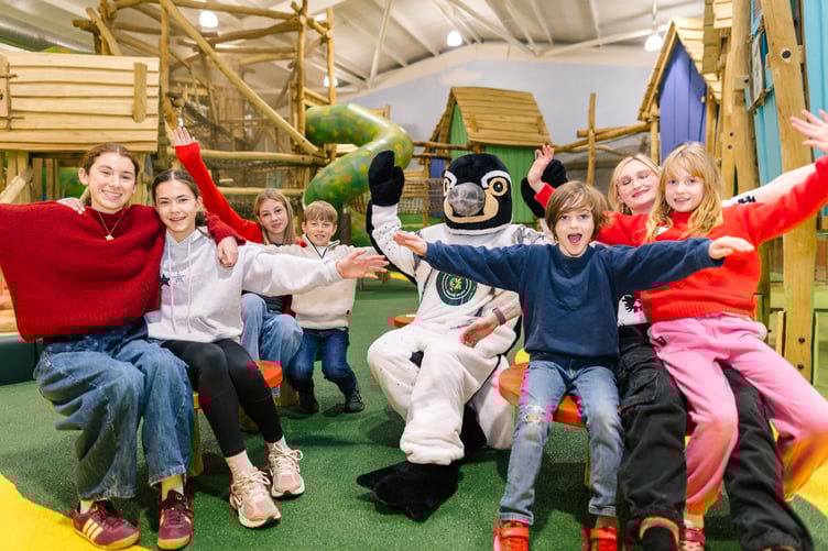 Children at new indoor play barn at Birdwold