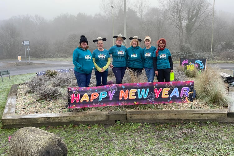 The 4 Sheep's Sake roundabout volunteers.