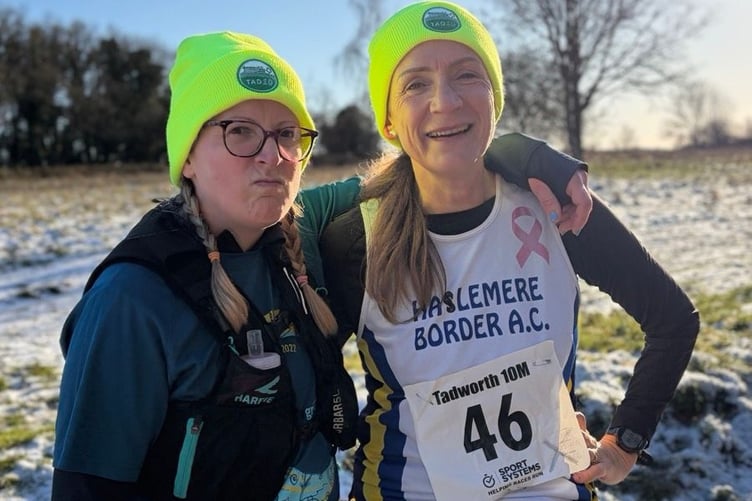 Annalisa Alexander heads to the start of the Tadworth ten-mile race