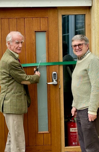 Dr Hugh Bethell, left, and Richard Whitaker at the opening of The Wellhouse, Beech Village Hall, January 25th 2026.