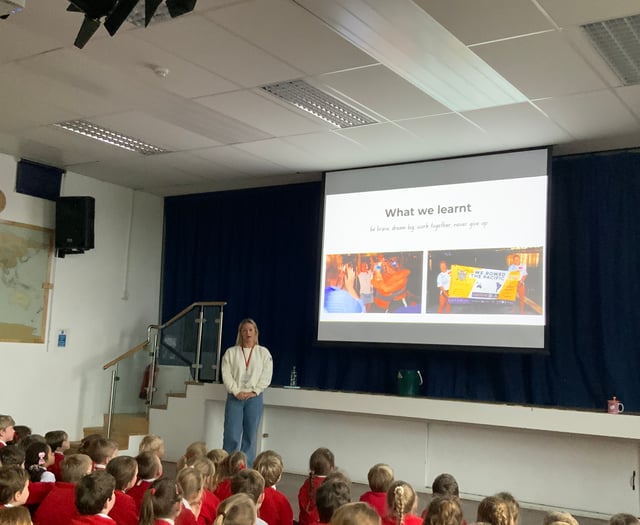 Pacific rower Jess Rowe returns to inspire her former school