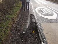 Pothole in Selborne is more like a crater!