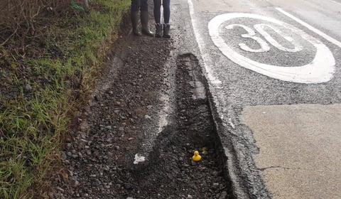 Pothole in Selborne is more like a crater!