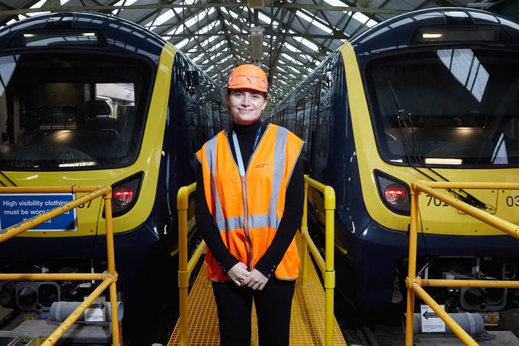 South Western Railway apprentice Katie Pierce with Arterios.