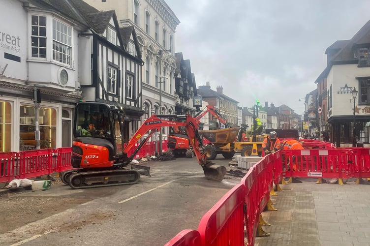 The roadworks in The Borough in February.