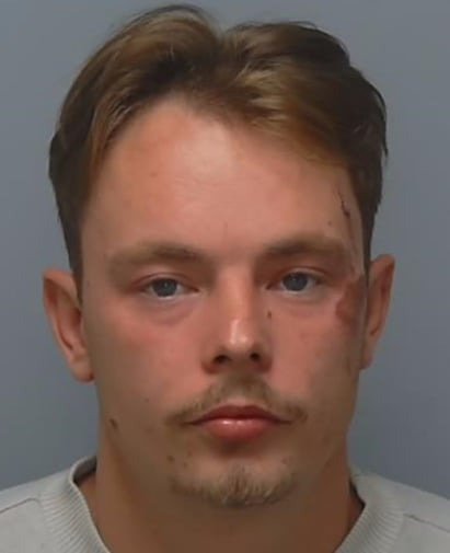 Jamie Drablow was jailed for assaulting 10 police officers in Fleet.
