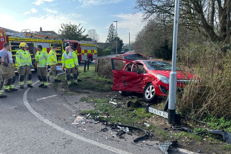 Durford Road crossroads collision March 2026