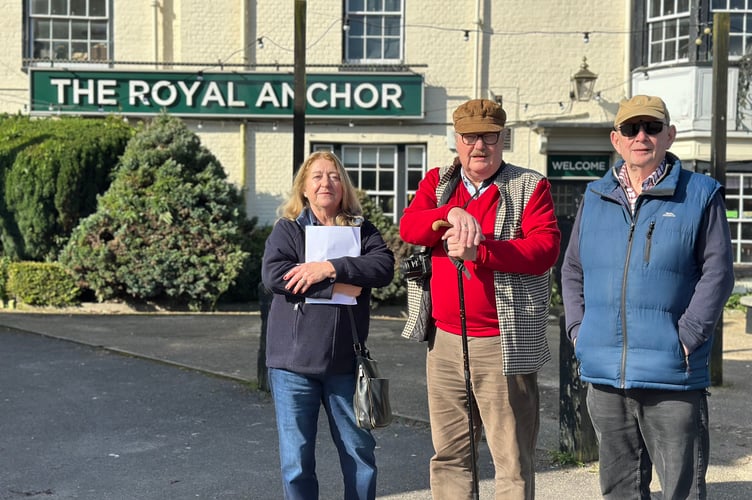 Cllr Debbie Curnow-Ford with residents Martin and Michael on “pothole patrol” in Hampshire. Photo credit: Georgia Tindle