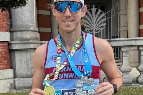 Chris Matthews with his Tokyo and Six Star medals