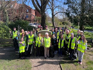 Strong community spirit on show at town centre spring clean