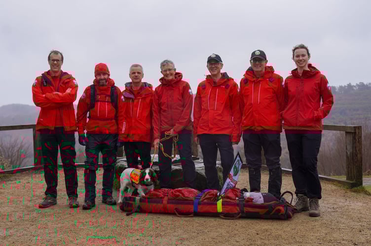 Volunteers from Surrey Search & Rescue at the Devil’s Punch Bowl at the start of their 100-mile relay challenge. (Credit: Surrey Search & Rescue)