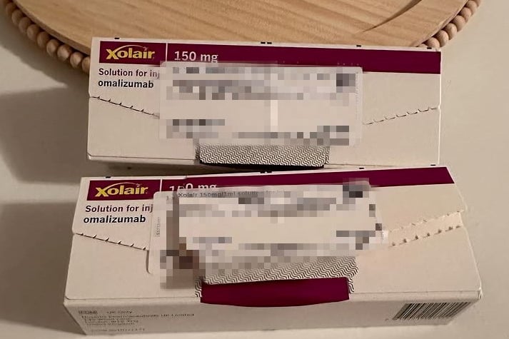 Chloe Ramsay's medicine. A woman living with over 40 allergies can finally enjoy eating hot crossed buns thanks to life-changing injections - just in time for Easter. Chloe Ramsay, 20, was born with lots food allergies - including water - and was at risk of having anaphylaxis if she ate certain foods including potatoes and bananas. She was diagnosed with 'pollen food syndrome' - an allergy to any pollen-derived substances - including sweets, fruits, and even perfumes in June 2023.Other foods that cause her mouth and throat to swell-up dangerously include tomatoes, raisins, kiwis, strawberries and blueberries.