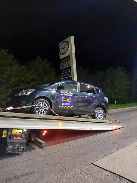 A car seized by Hampshire Police for not having insurance.