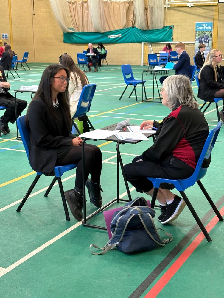 Local business leaders helped year 10 pupils in Court Fields School, Wellington, learn through mock interviews the skills needed when applying for jobs.